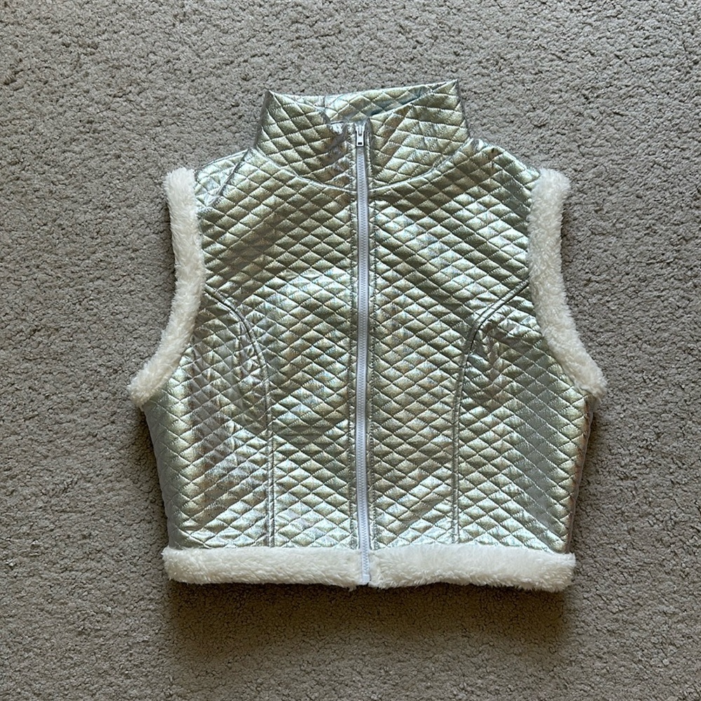 NWOT Lux LA metallic vest